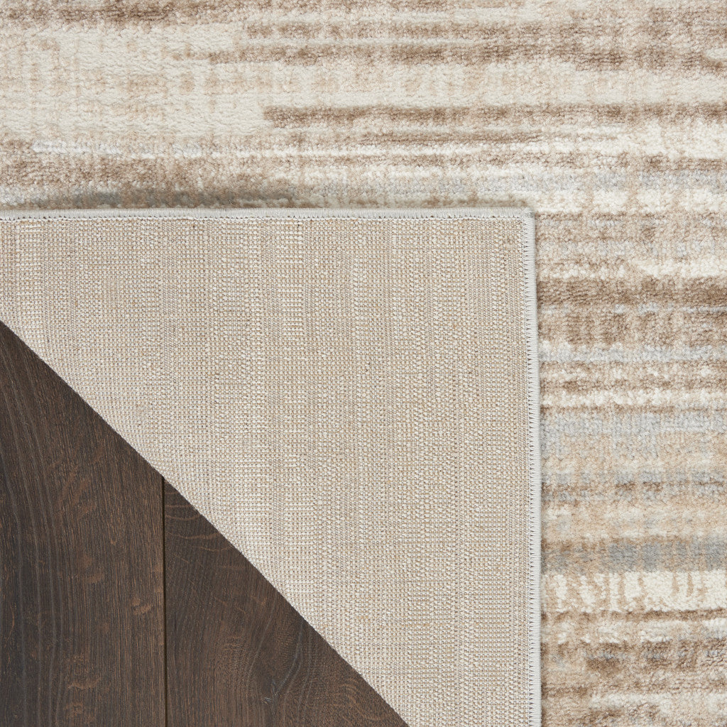 10' x 14' Brown Abstract Power Loom Area Rug