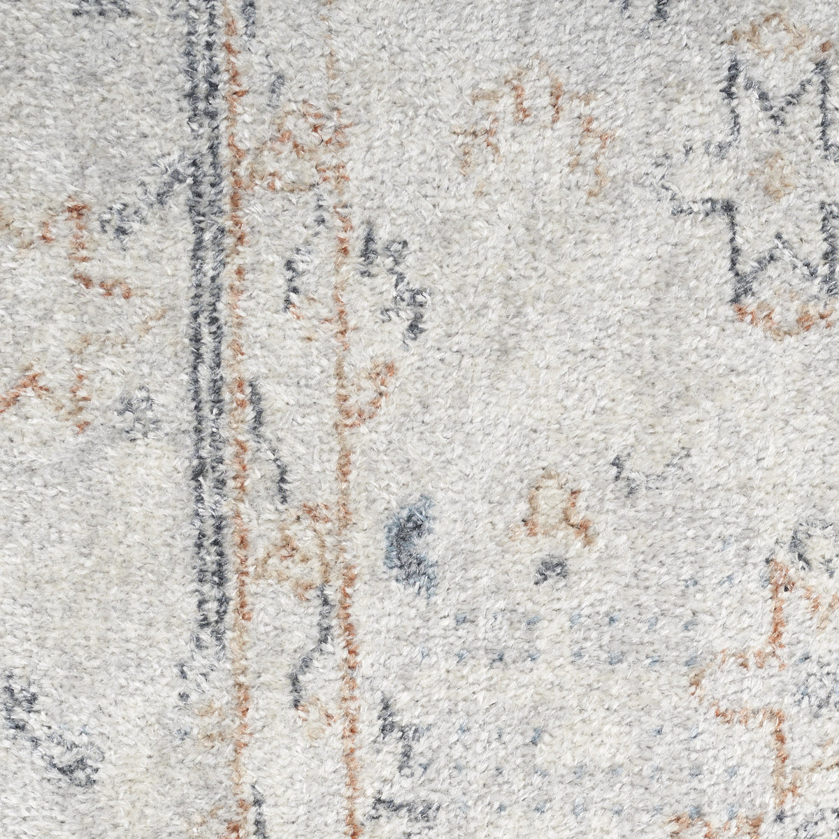 9' X 12' Light Blue Oriental Power Loom Distressed Area Rug