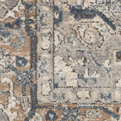 7' x 10' Ivory Floral Power Loom Area Rug