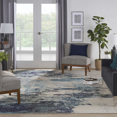 10' x 14' Ivory Abstract Power Loom Area Rug