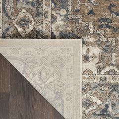7' x 10' Ivory Floral Power Loom Area Rug