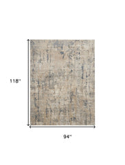 8' x 10' Beige Abstract Power Loom Area Rug