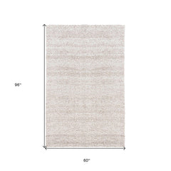 5' x 8' Natural and Ivory Chevron Hand Woven Area Rug