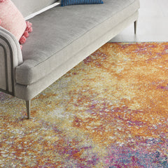 9' x 12' Blue Abstract Power Loom Area Rug