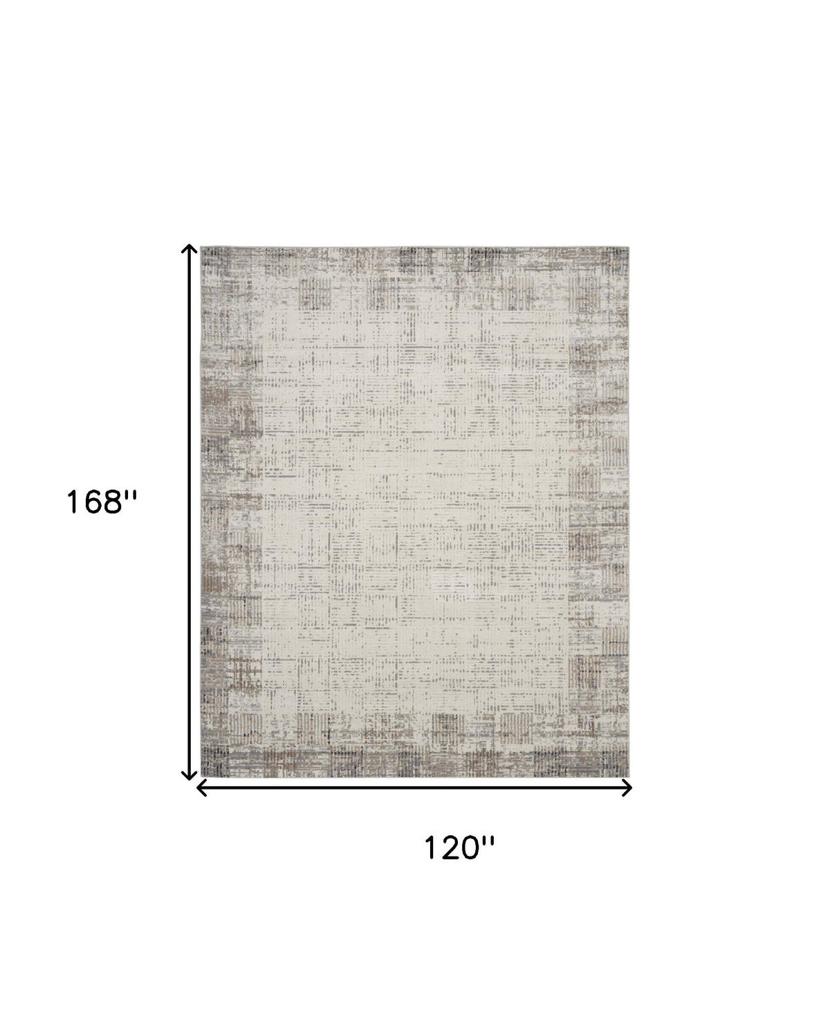 10' x 14' Gray Abstract Power Loom Area Rug