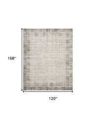 10' x 14' Gray Abstract Power Loom Area Rug
