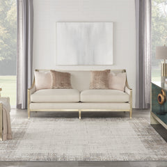 10' x 14' Gray Abstract Power Loom Area Rug