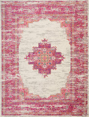 9' x 12' Pink Floral Power Loom Area Rug