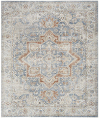 9' x 12' Gray Oriental Power Loom Area Rug