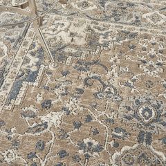 6' x 9' Ivory Floral Power Loom Area Rug