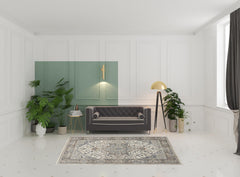 6' x 9' Ivory Floral Power Loom Area Rug