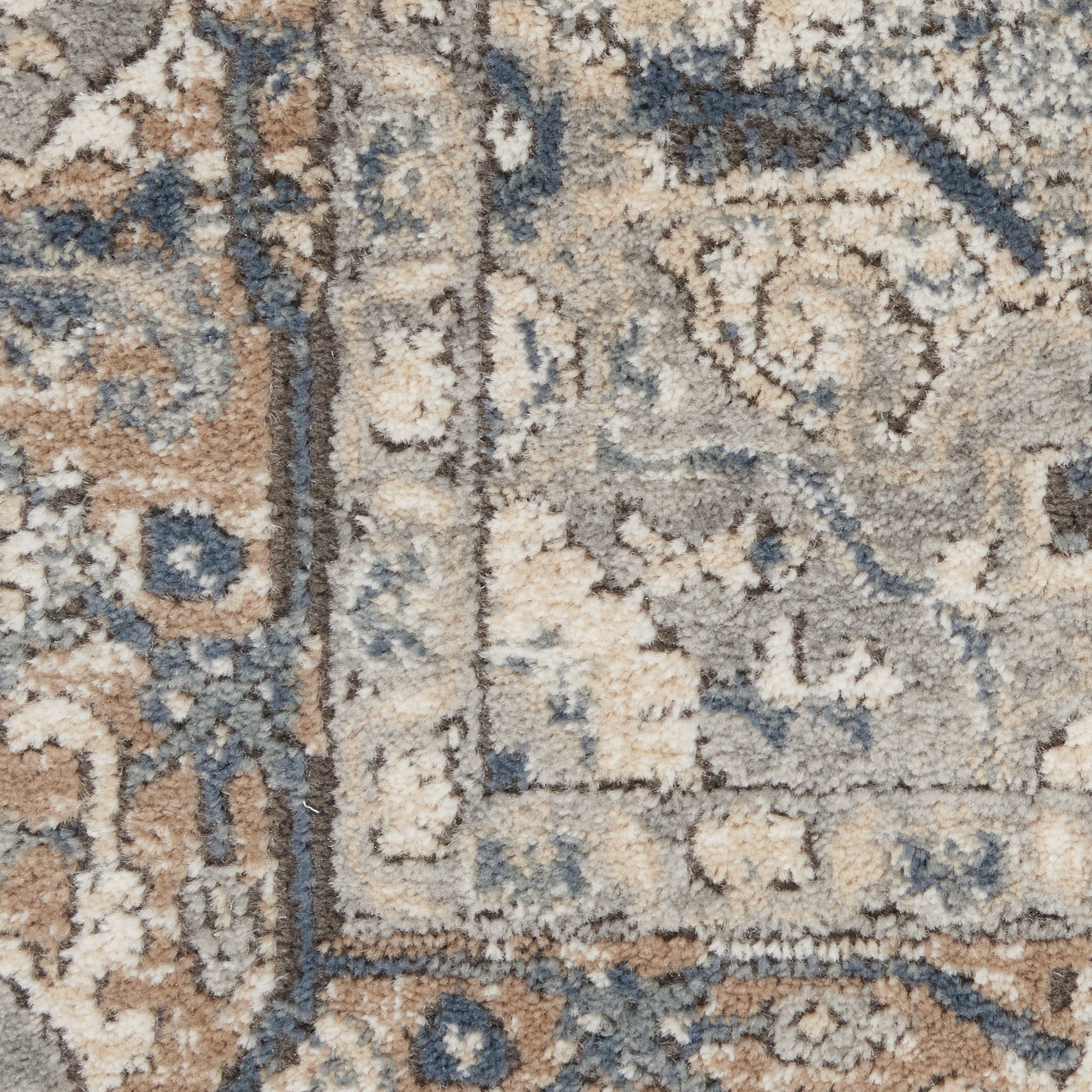 6' x 9' Ivory Floral Power Loom Area Rug