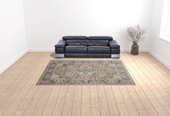 9' x 12' Ivory Floral Power Loom Area Rug