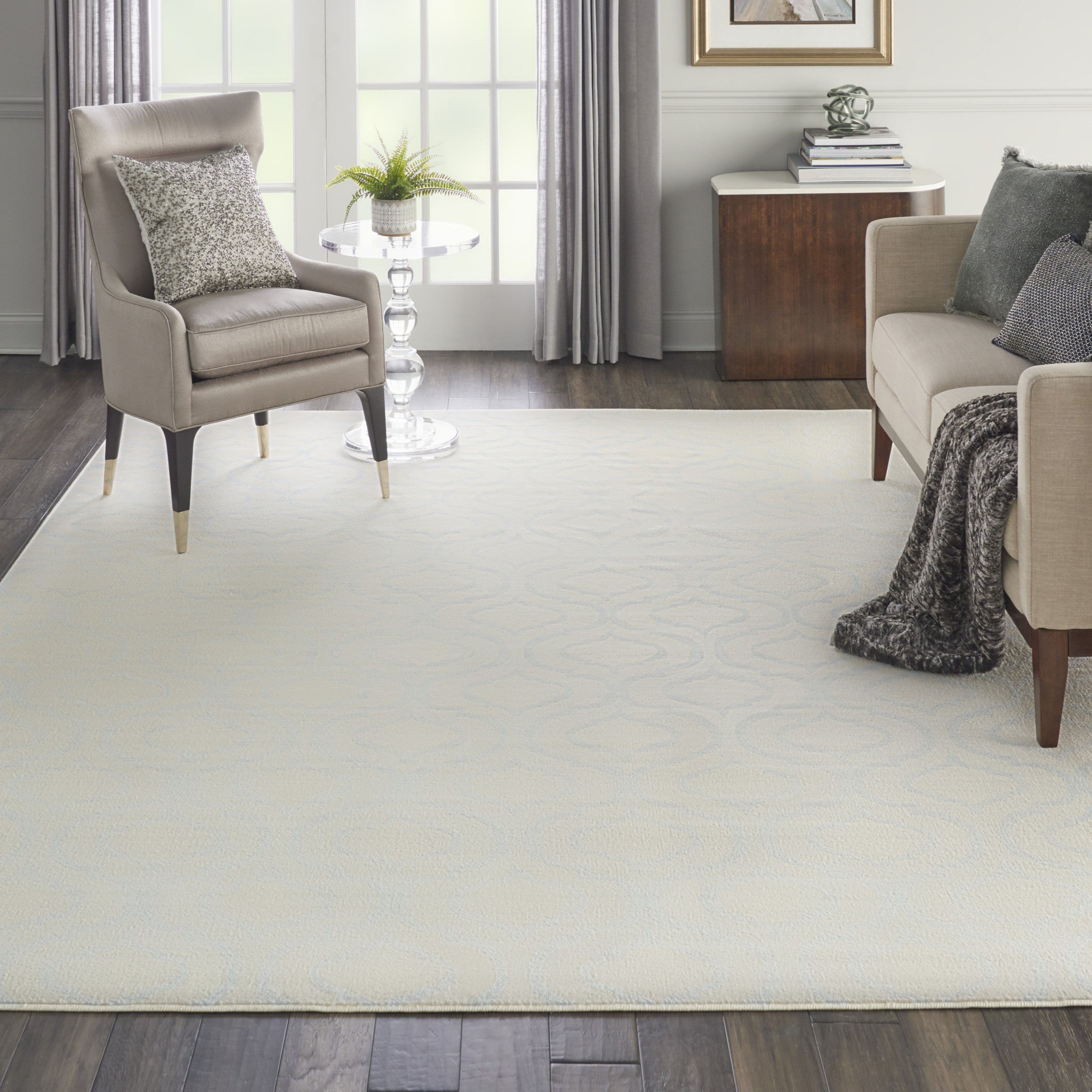 8' x 10' Gray Moroccan Power Loom Area Rug