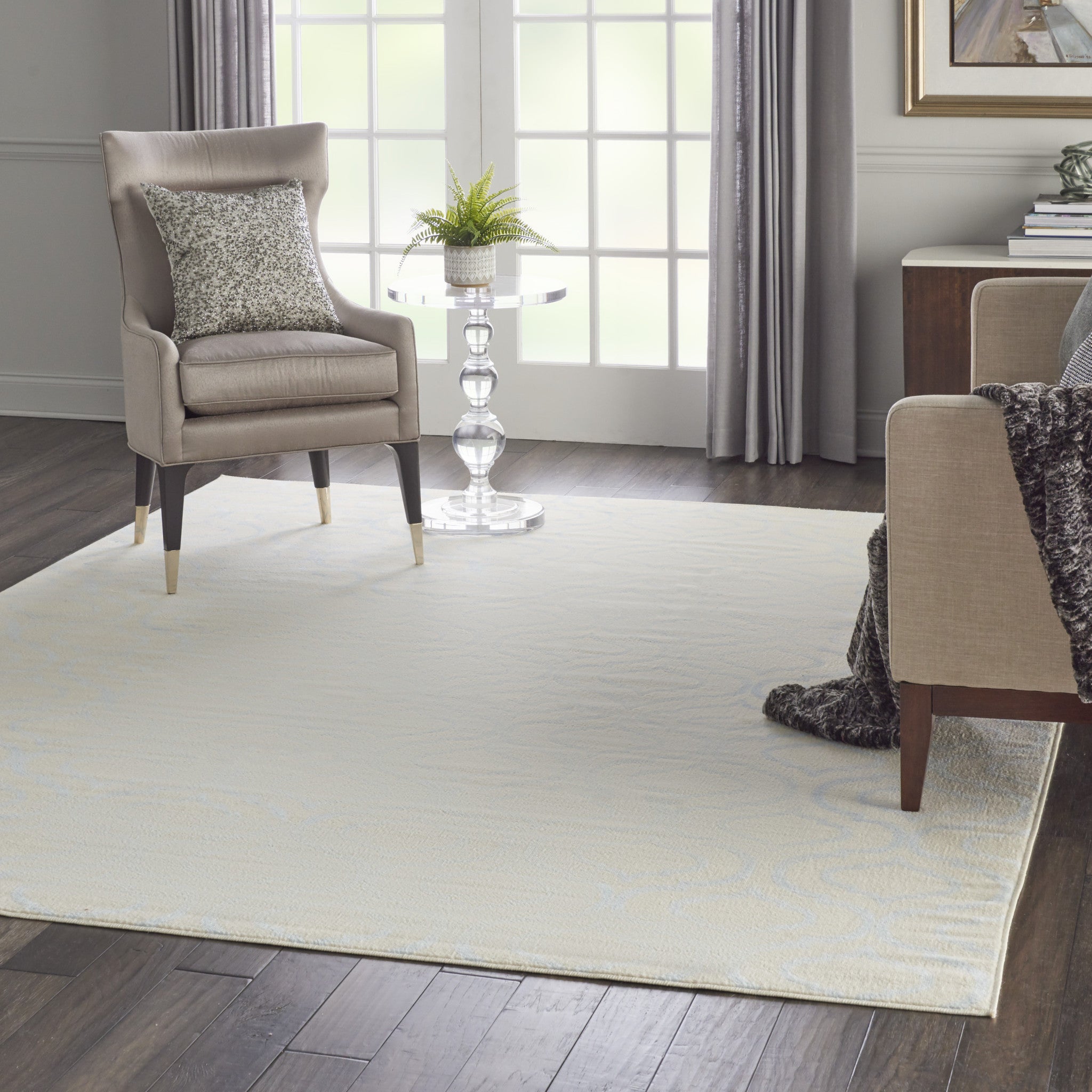 8' x 10' Gray Moroccan Power Loom Area Rug