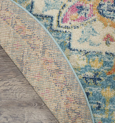 9' x 12' Ivory Floral Power Loom Area Rug