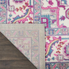 9' x 12' Gray Floral Power Loom Area Rug