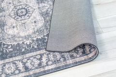 7' x 10' Black and Gray Oriental Area Rug