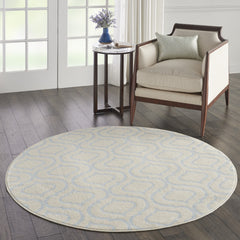5' Gray Round Moroccan Power Loom Area Rug