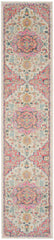 10' Pink and Ivory Oriental Power Loom Runner Rug