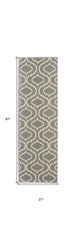 7' Gray Moroccan Power Loom Runner Rug