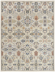 9' x 12' Green and Ivory Floral Power Loom Area Rug