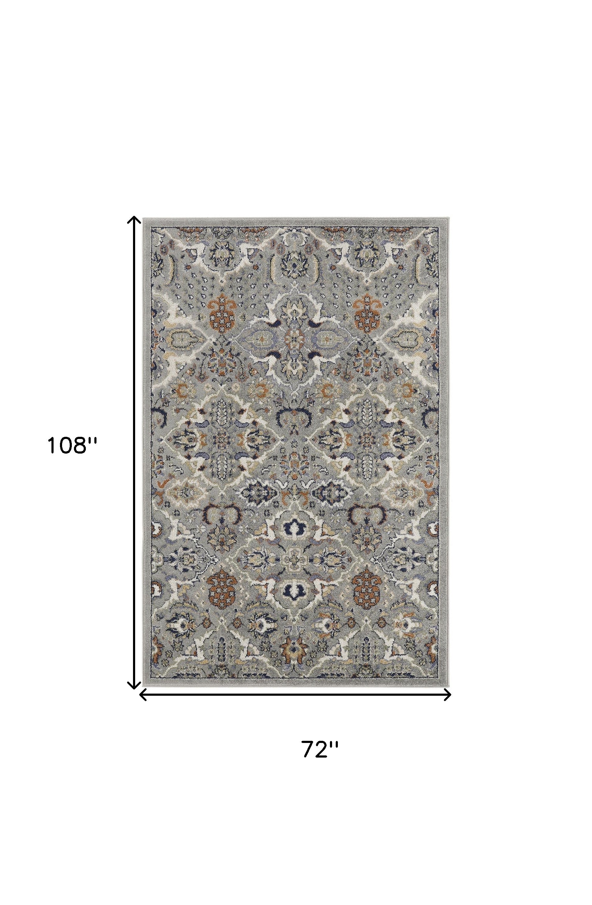 6' x 9' Green and Ivory Floral Power Loom Area Rug