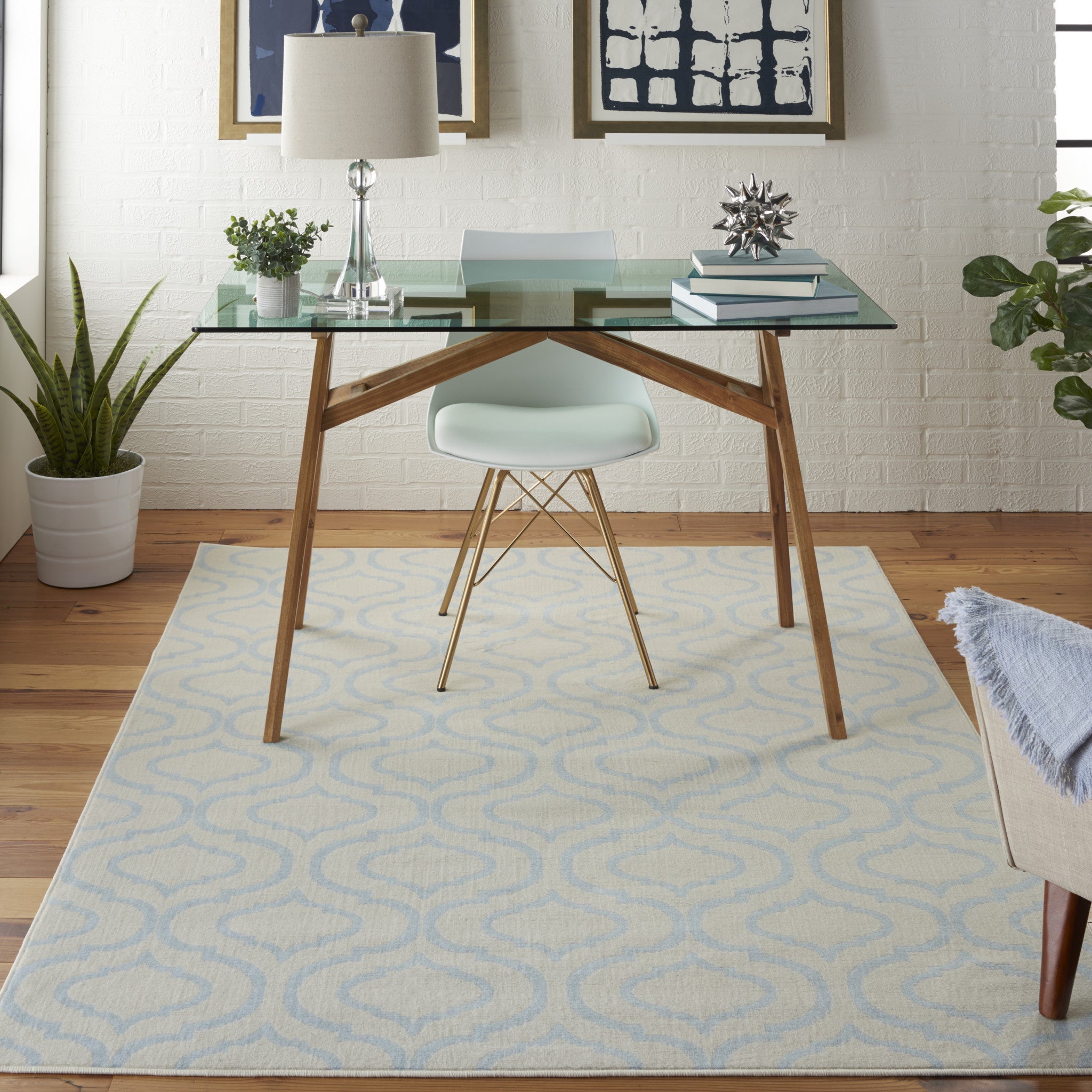 4' x 6' Gray Moroccan Power Loom Area Rug