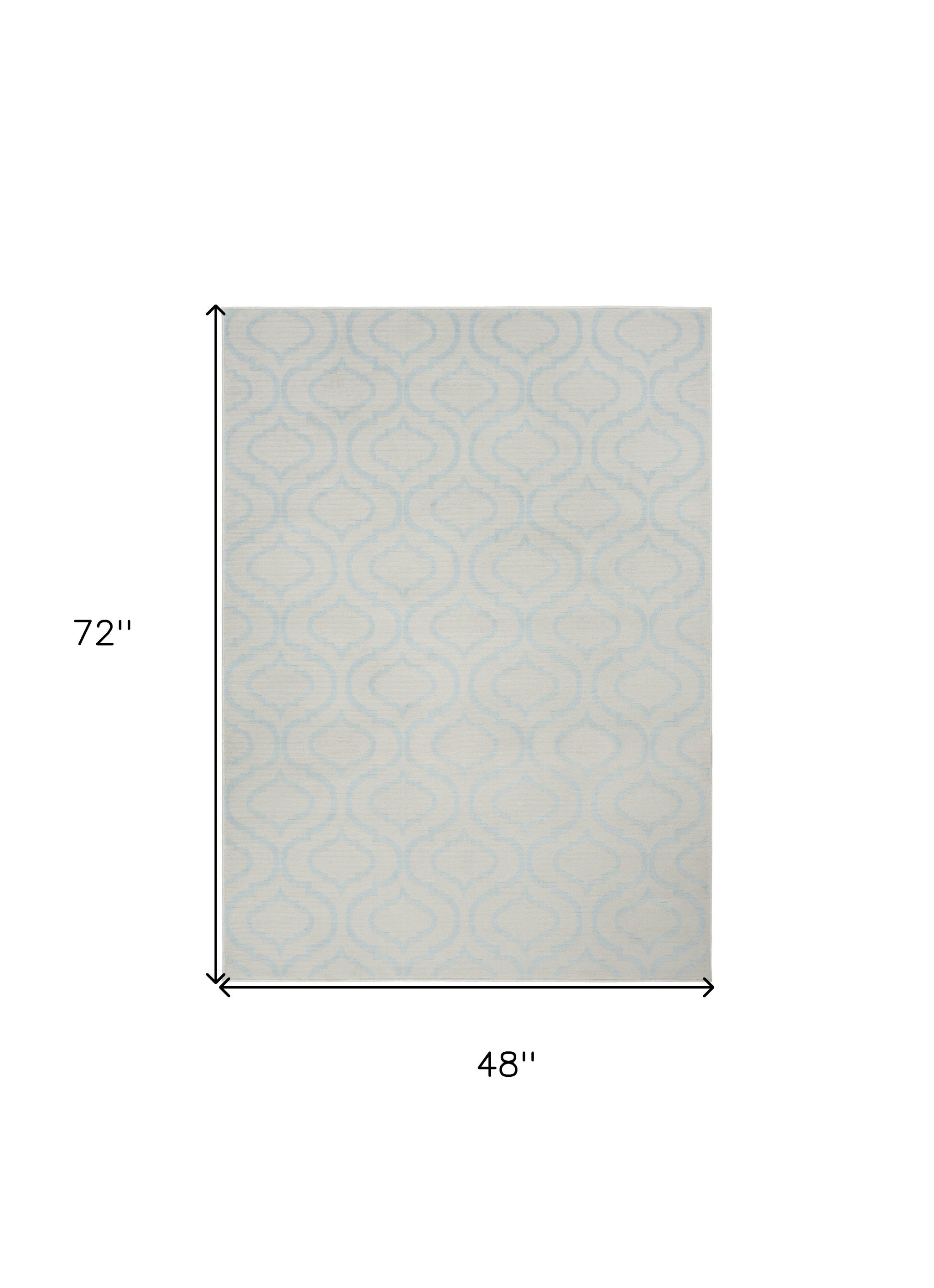 4' x 6' Gray Moroccan Power Loom Area Rug