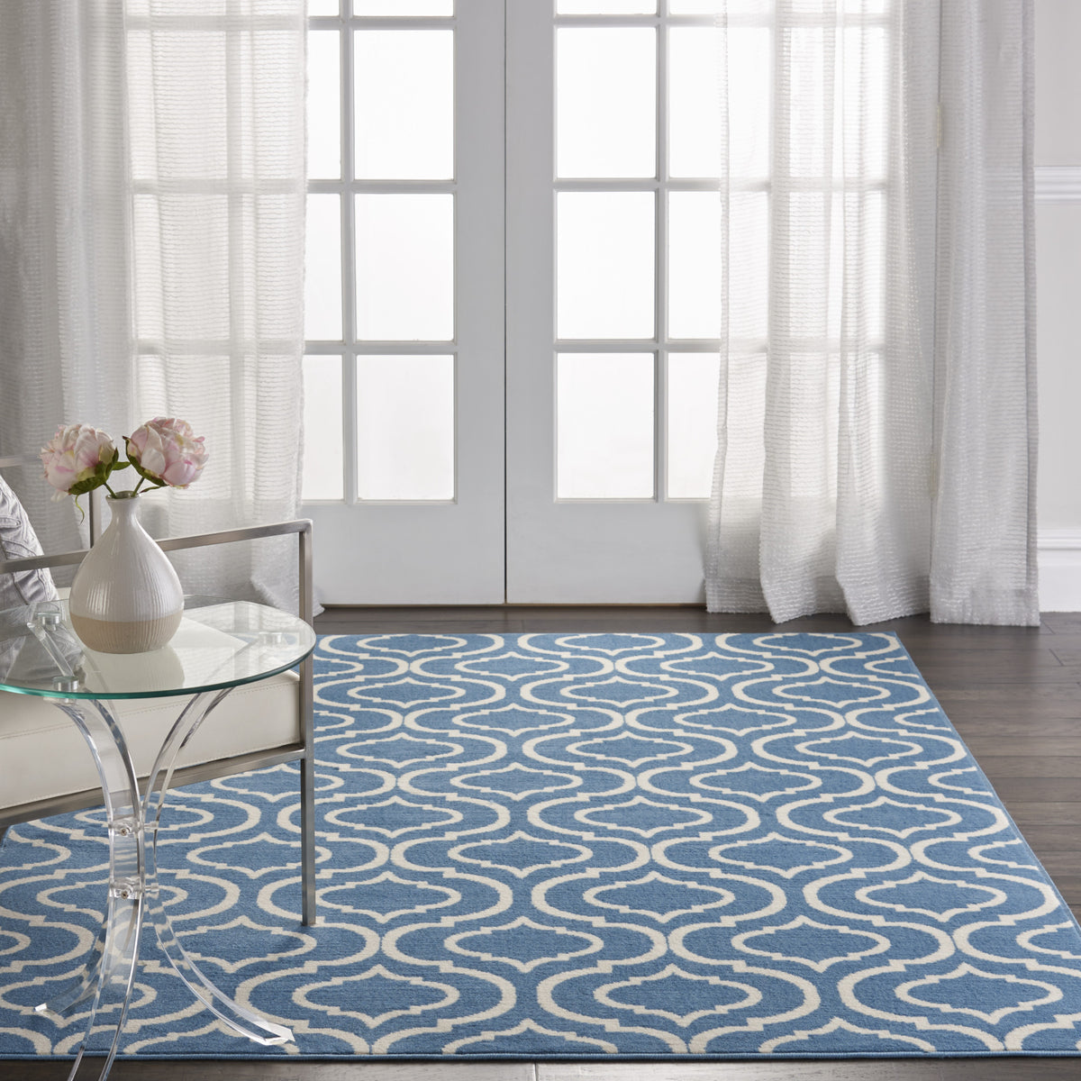 6' x 9' Gray Moroccan Power Loom Area Rug