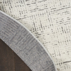 8' Ivory Round Abstract Power Loom Area Rug