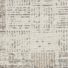 8' Ivory Round Abstract Power Loom Area Rug