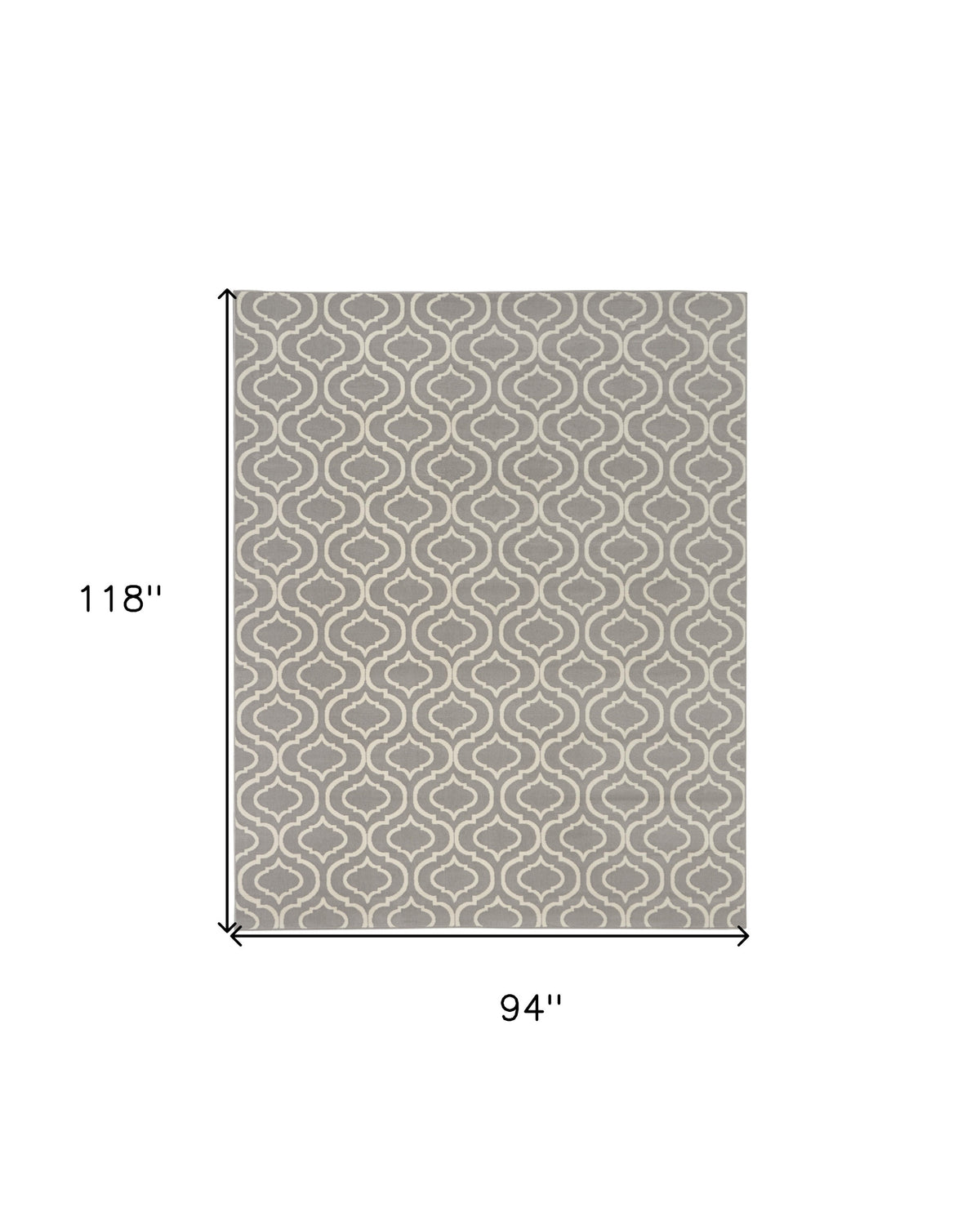 8' x 10' Gray Moroccan Power Loom Area Rug