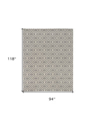 8' x 10' Gray Moroccan Power Loom Area Rug