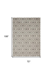 6' x 9' Gray Moroccan Power Loom Area Rug