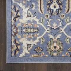 9' x 12' Green and Ivory Floral Power Loom Area Rug