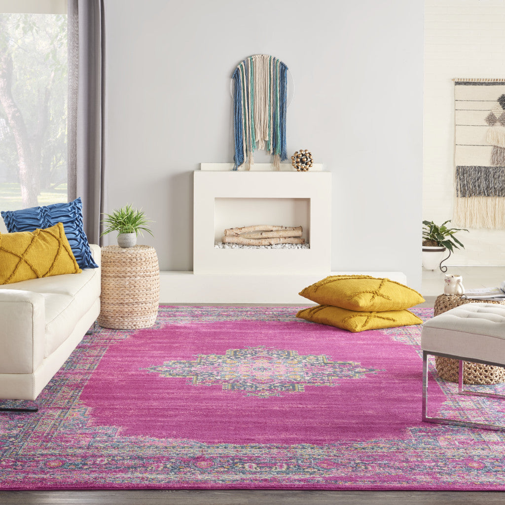 12' X 18' Blue Moroccan Power Loom Distressed Area Rug