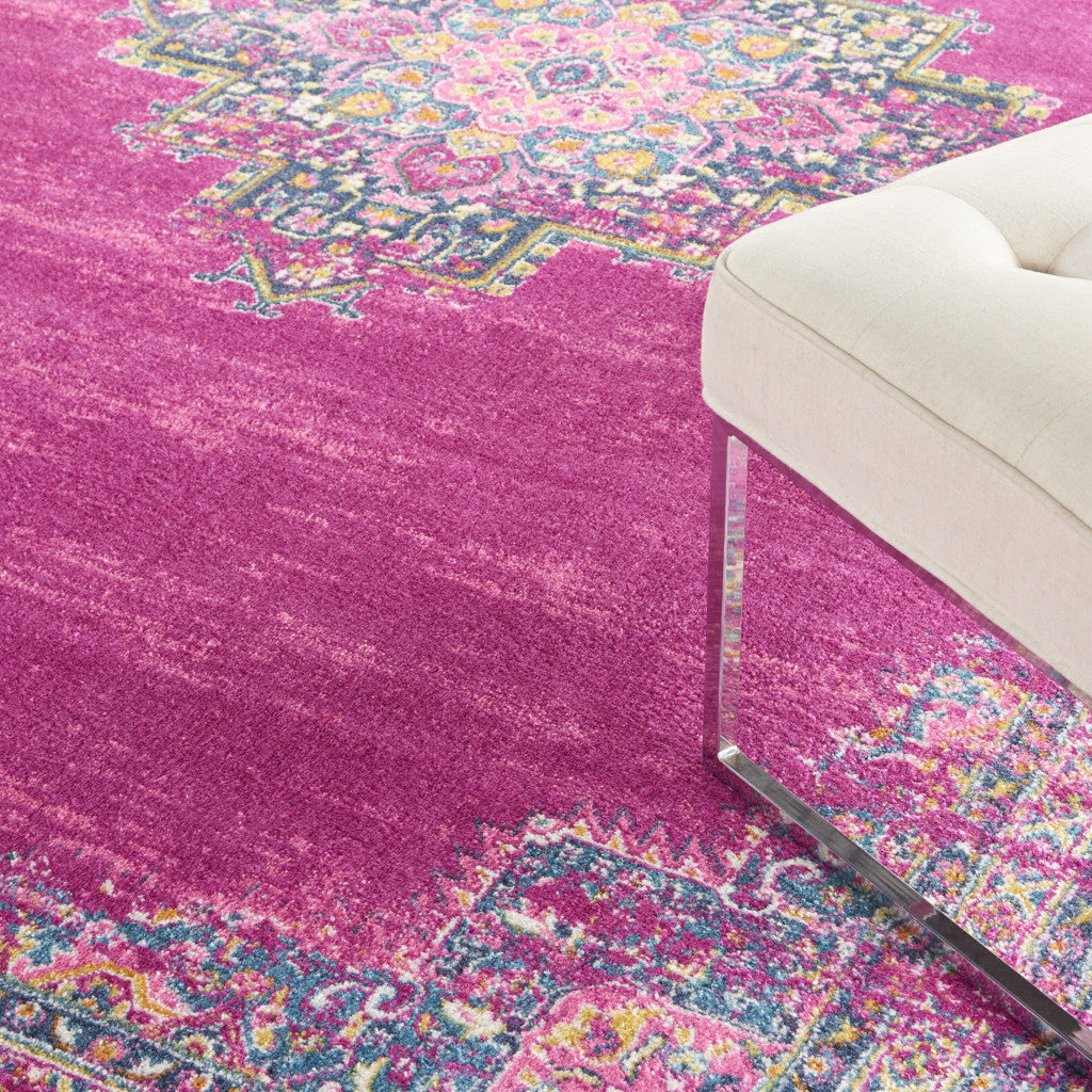 12' X 18' Blue Moroccan Power Loom Distressed Area Rug