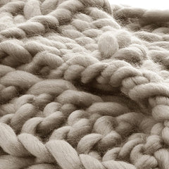 Taupe Knitted Polyester Solid Color Throw Blanket