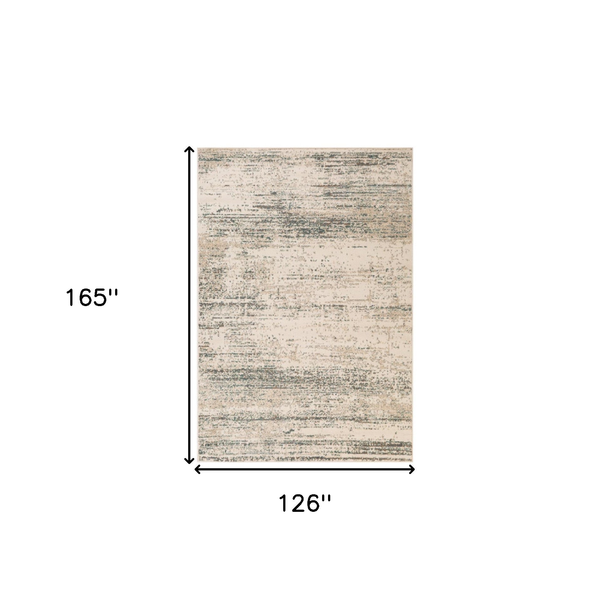 10' x 14' Ivory Striped Power Loom Area Rug