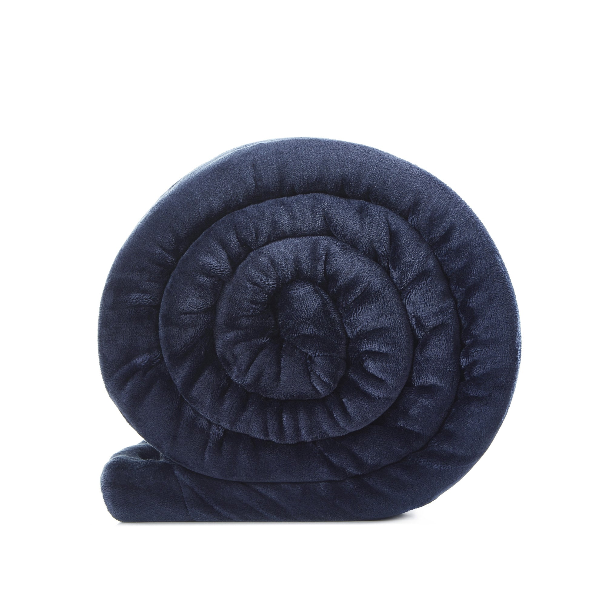 Navy Blue Knitted PolYester Solid Color Plush Throw Blanket