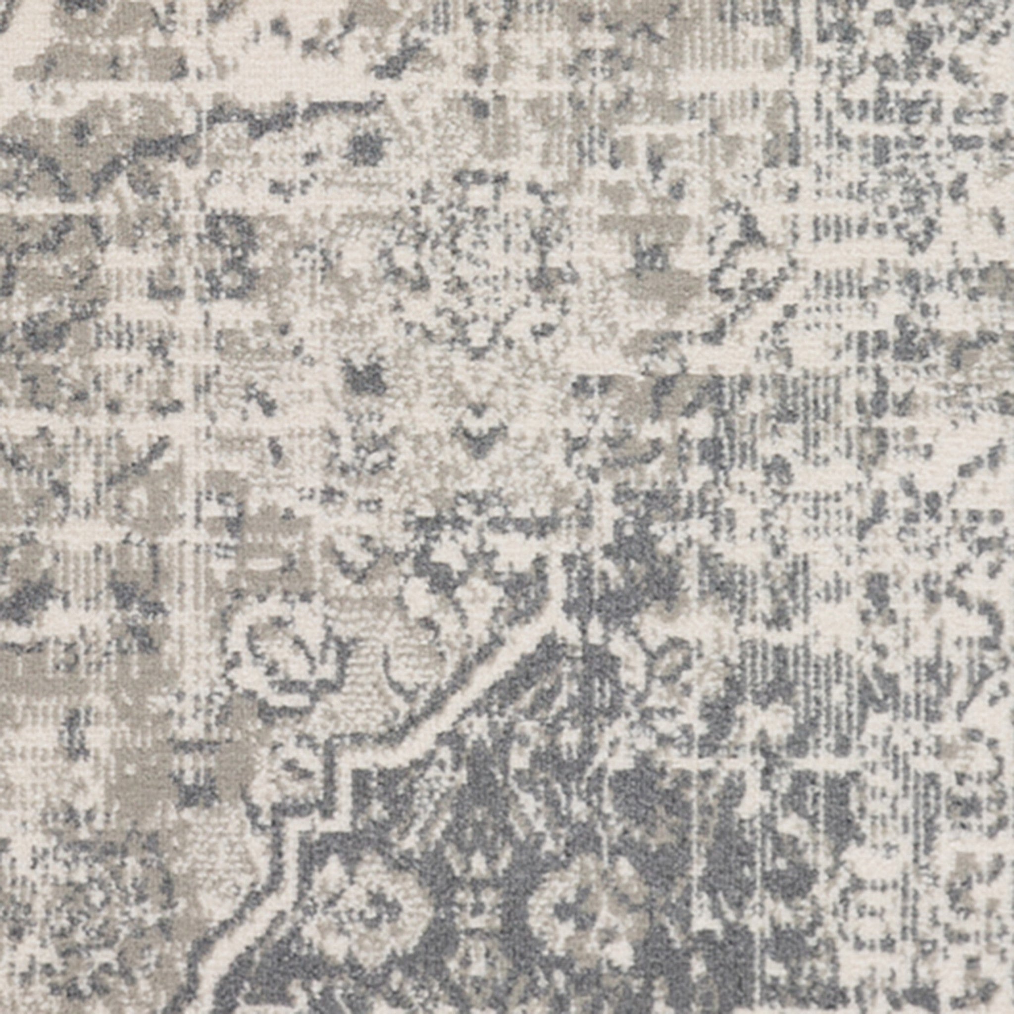 5' x 7' Gray Medallion Power Loom Area Rug