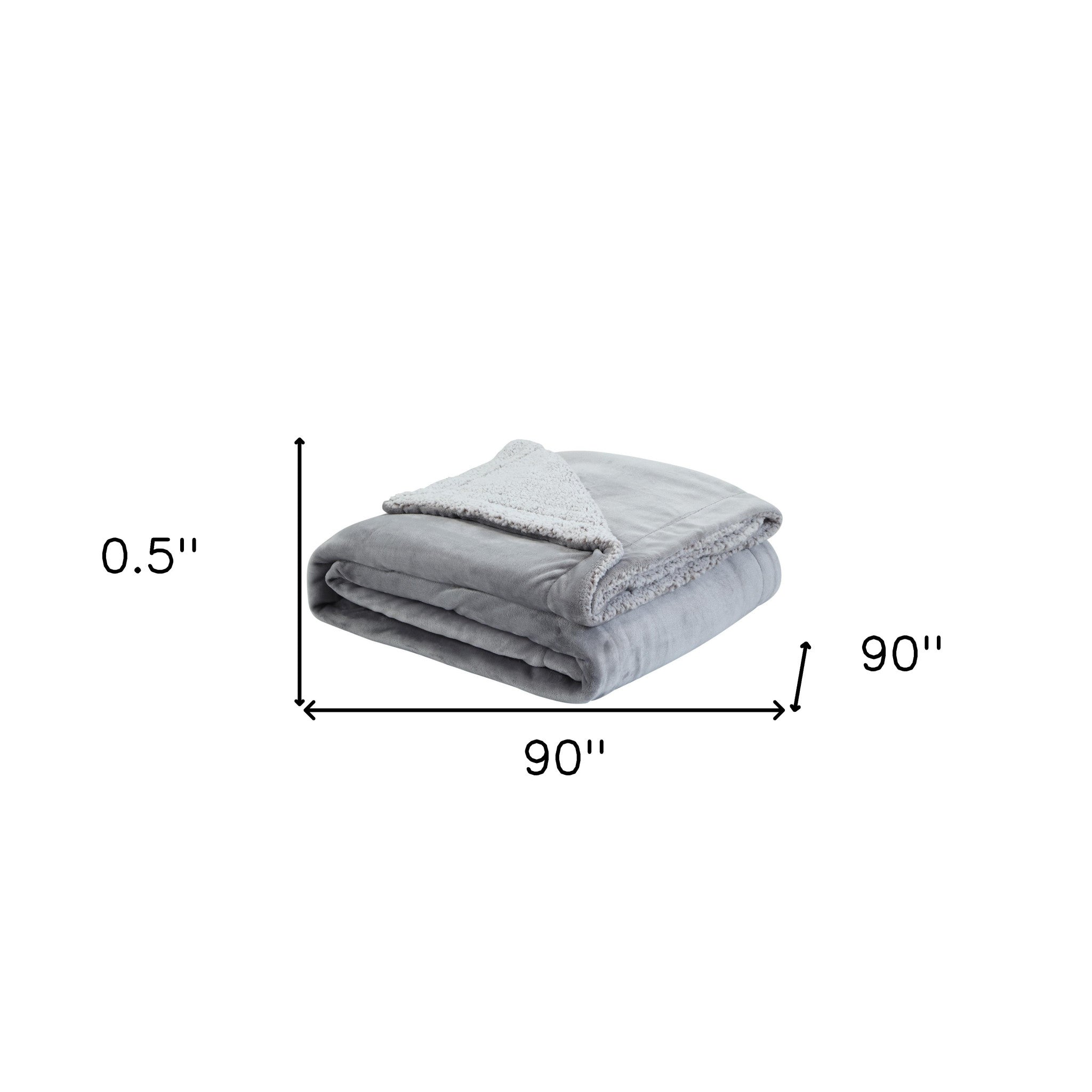 Light Gray Knitted PolYester Solid Color Plush Queen Blanket