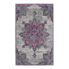 8' x 11' Pink Medallion Power Loom Area Rug