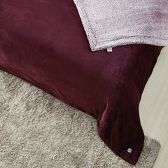 Purple Knitted PolYester Solid Color Plush King Blanket