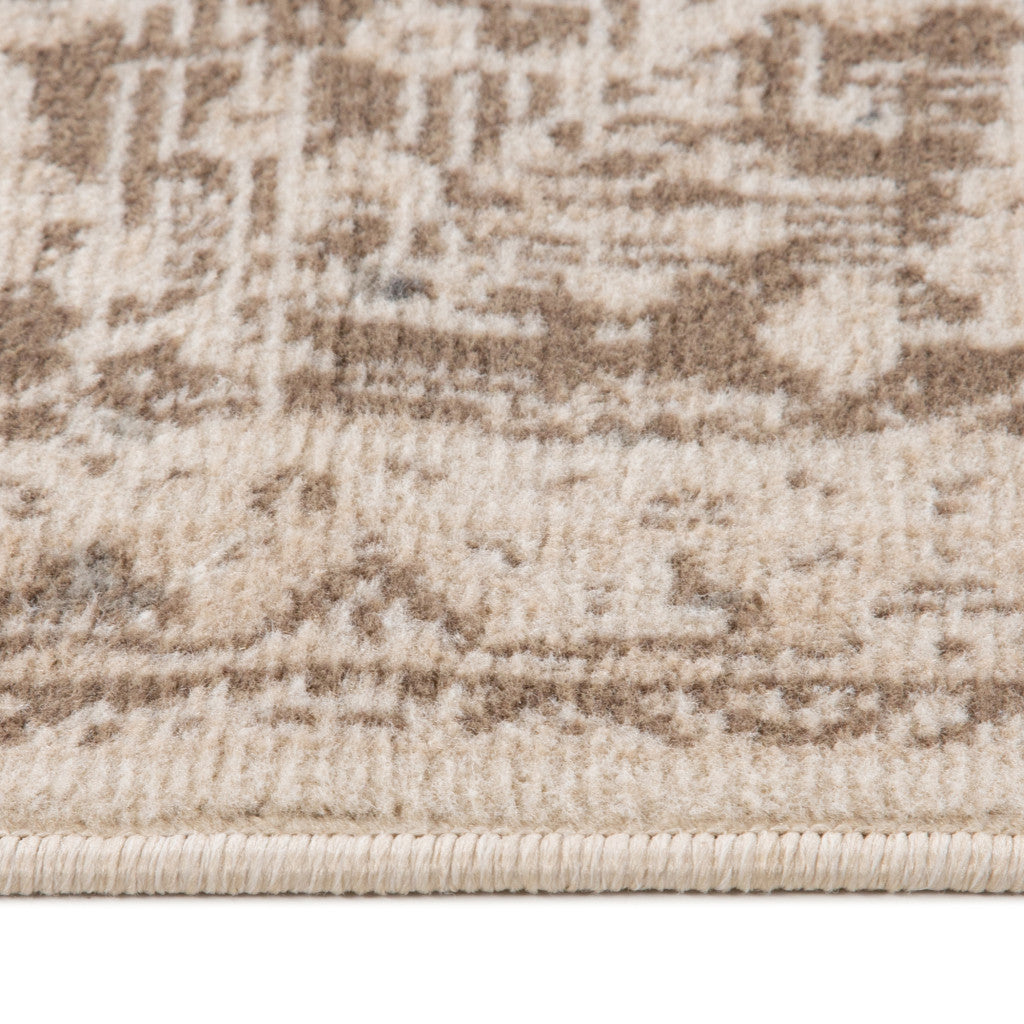 9' x 12' Cream Medallion Power Loom Area Rug