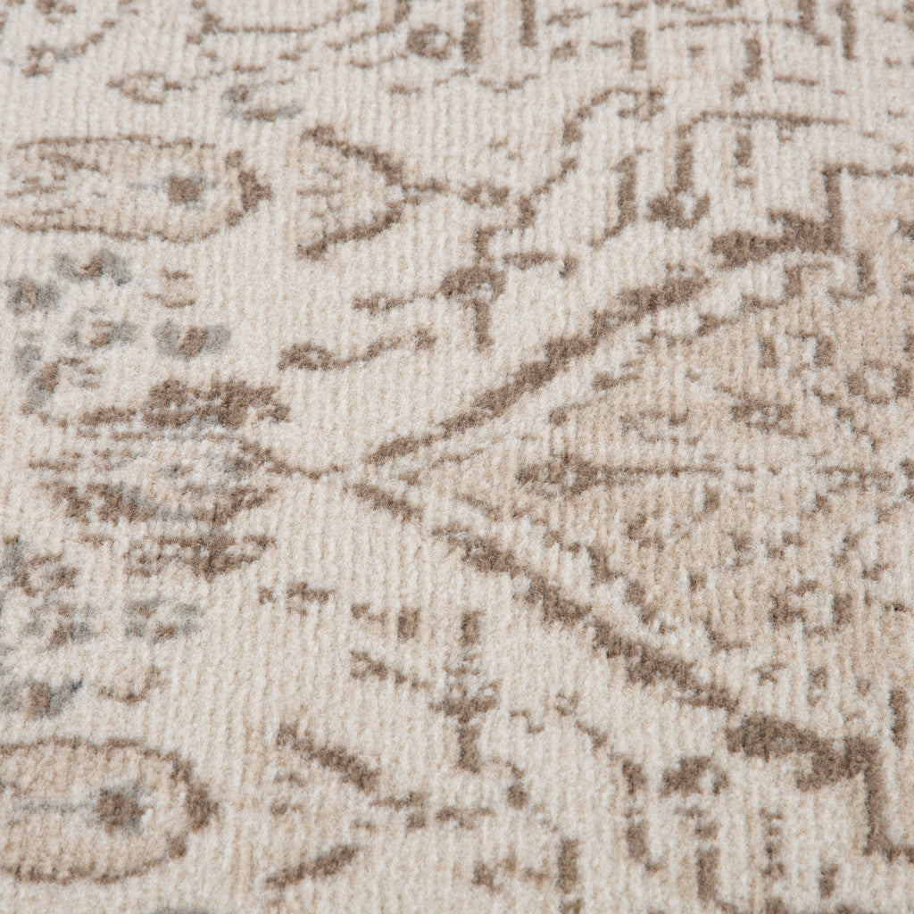 9' x 12' Cream Medallion Power Loom Area Rug
