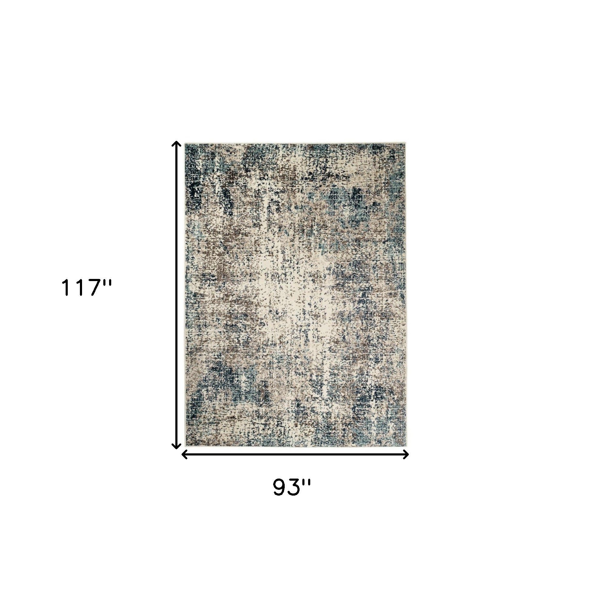 8' x 10' Blue Abstract Power Loom Area Rug