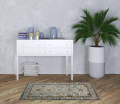 3' X 5' Orange and Ivory Floral Power Loom Area Rug