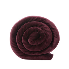 Purple Knitted PolYester Solid Color Plush Throw Blanket